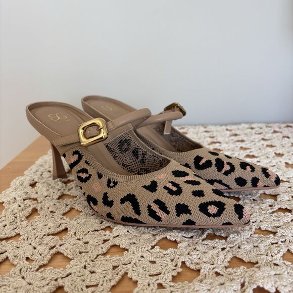 Cosy Island GraceLithe Leopard Knit Pointed Toe Heeled Mules Size 9, New - Picture 6 of 7